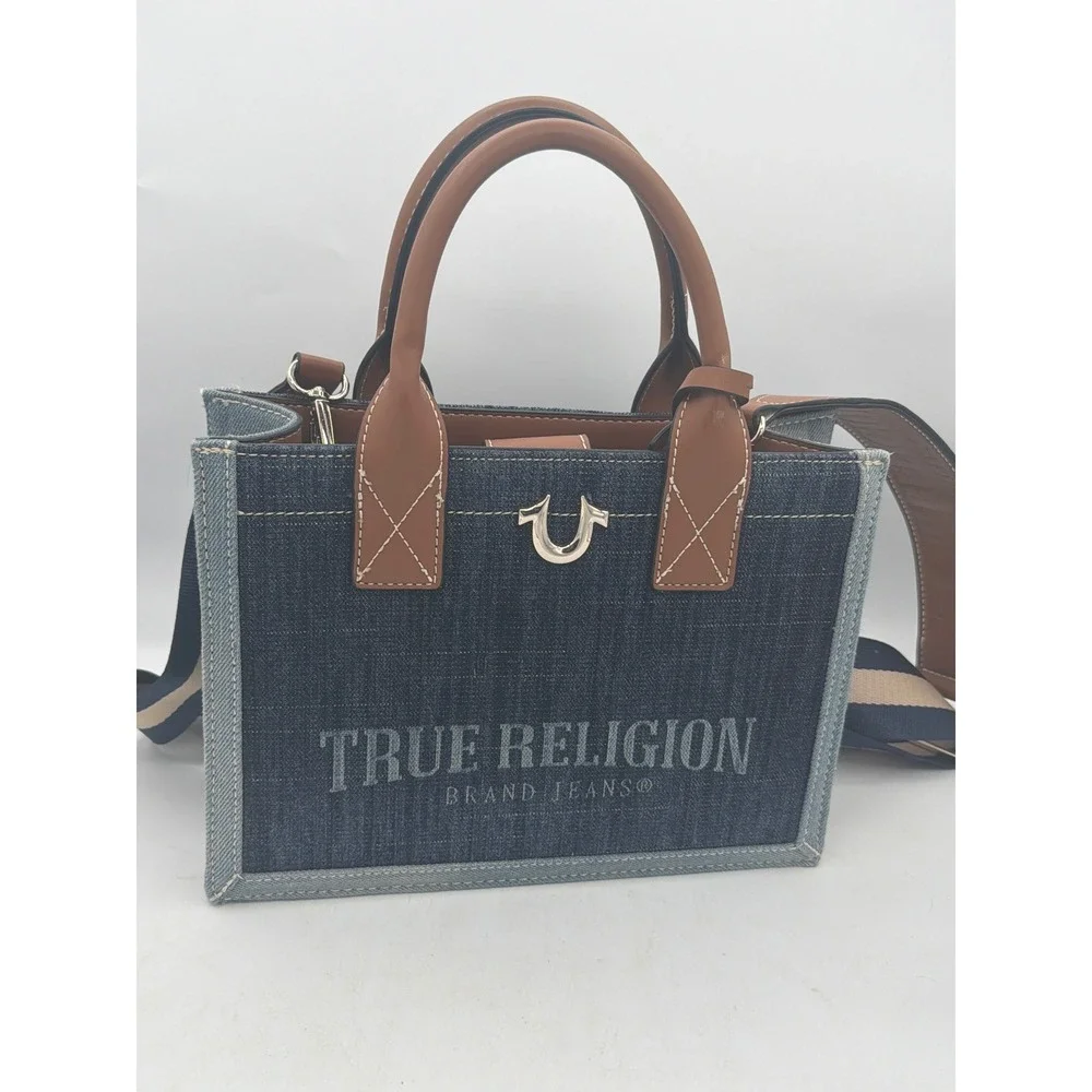 True Religion Modern Edge Denim Tote Bag NWOT